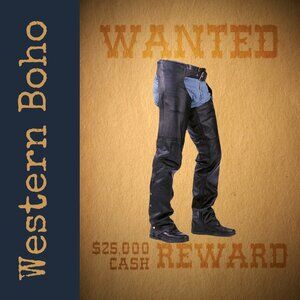 Unik Unisex Black Leather Motorcycle Chaps